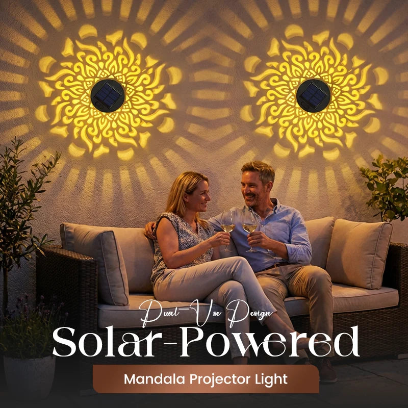 Solar Mandala Light – Stunning Pattern Projection- IP65 Waterproof- Auto On/Off