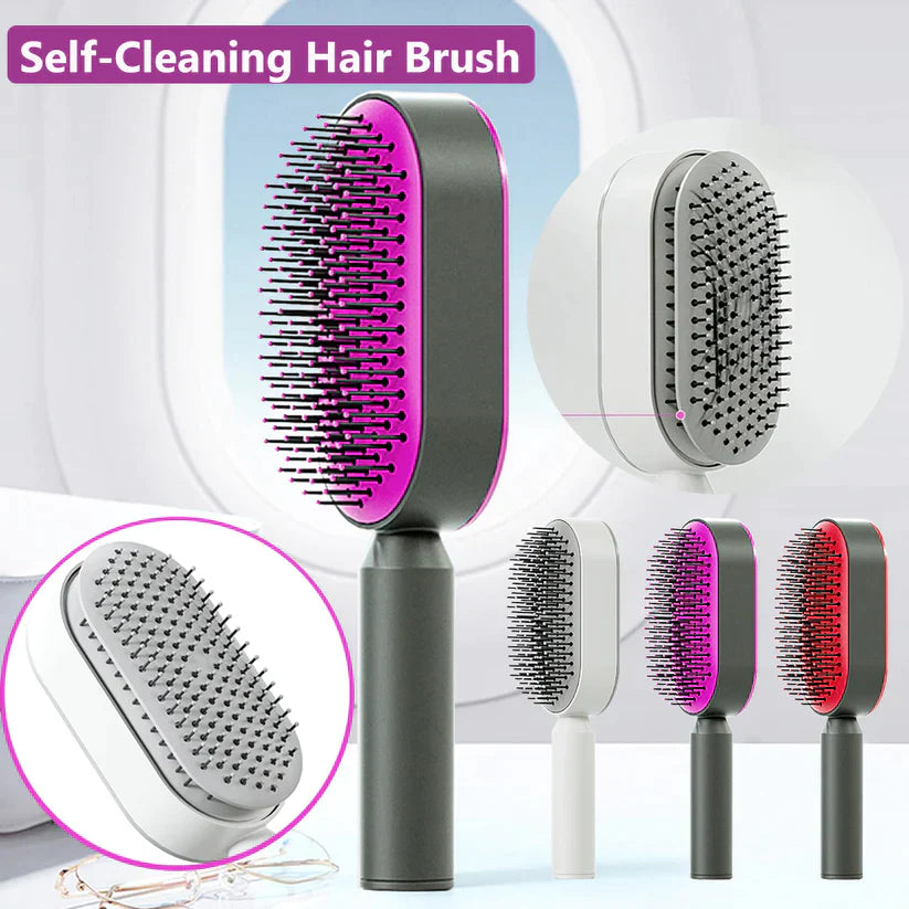 Self Cleaning Hair Brush for Women (3D Air Cushion & Premium Quality )