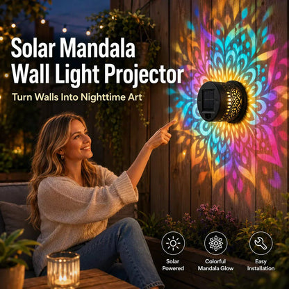 Solar Mandala Light – Stunning Pattern Projection- IP65 Waterproof- Auto On/Off