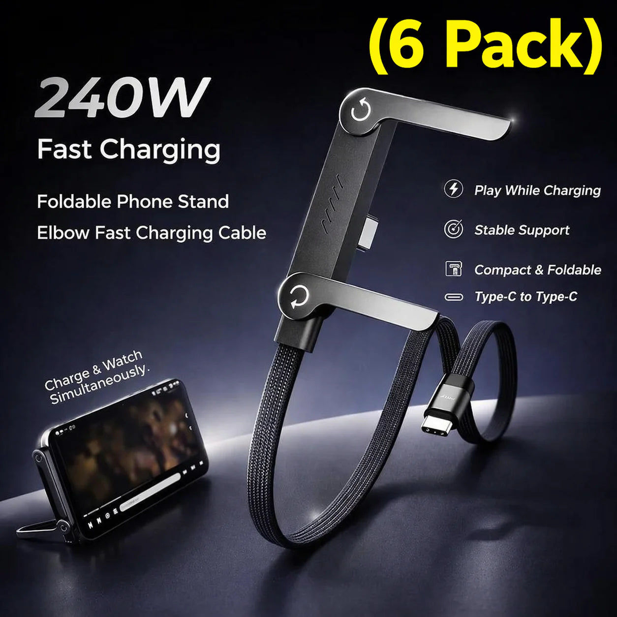 240W Fast Charging Data Cable for iPhone/Android/Tablets
