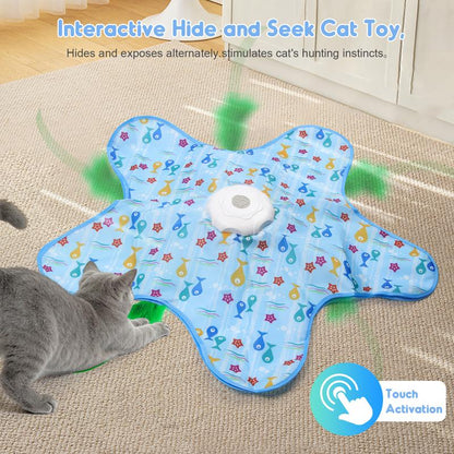 Interactive Hide and Seek Moving Feather Hunting Cat Toy
