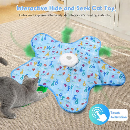 Interactive Hide and Seek Moving Feather Hunting Cat Toy