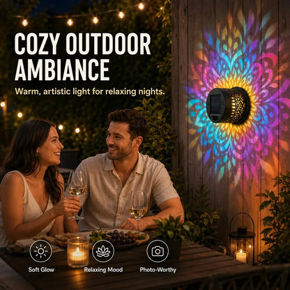 Solar Mandala Light – Stunning Pattern Projection- IP65 Waterproof- Auto On/Off
