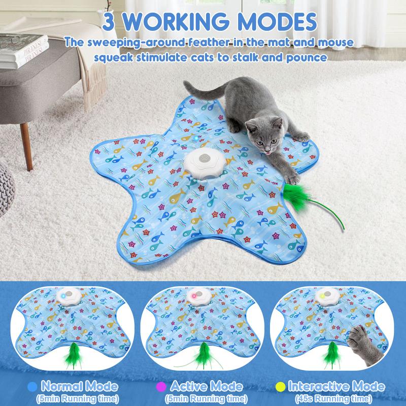 Interactive Hide and Seek Moving Feather Hunting Cat Toy