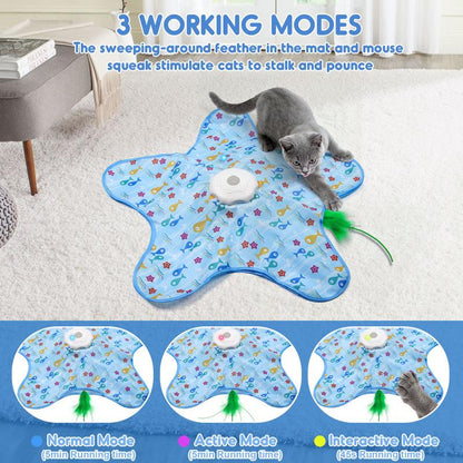 Interactive Hide and Seek Moving Feather Hunting Cat Toy