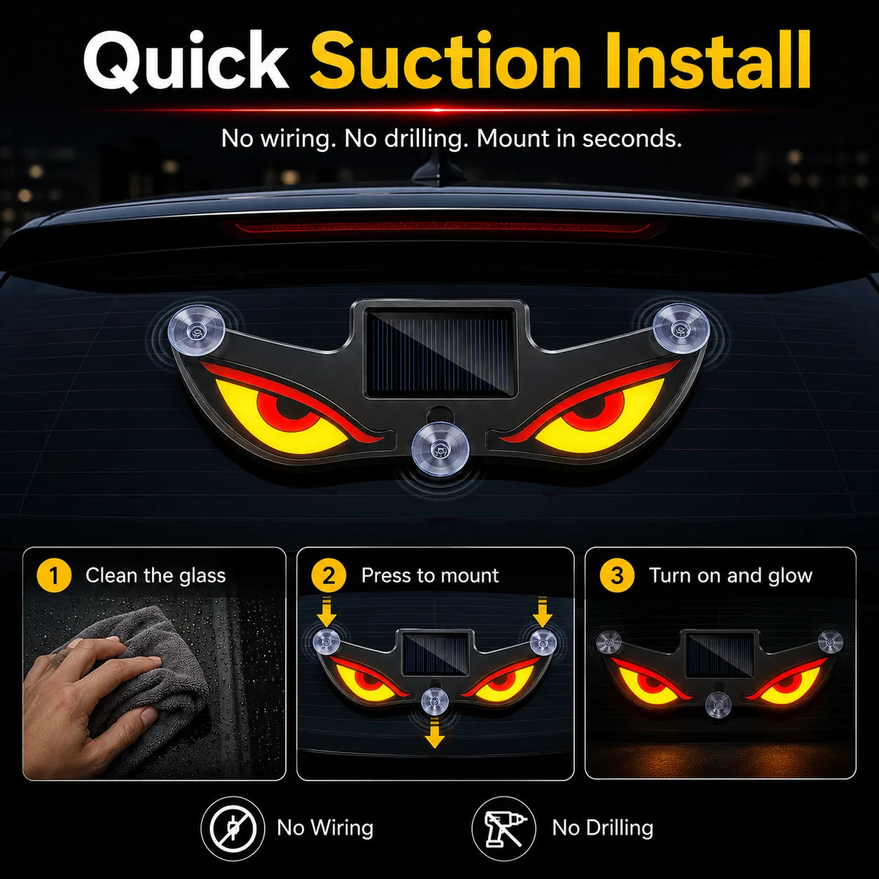 Demz™  Solar Devils Eyes Light for car