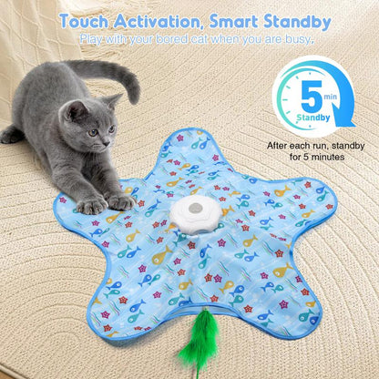 Interactive Hide and Seek Moving Feather Hunting Cat Toy