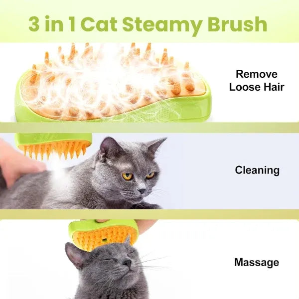 Steamy 3 in 1 Pet Hair Brush