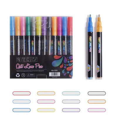 Marker Pen for Highlight [12 COLORS]